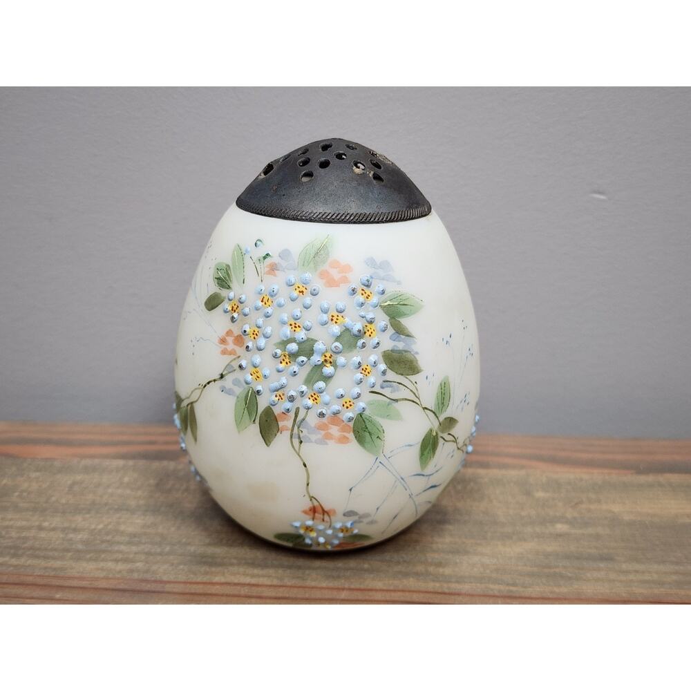 Vintage Mt. Washington Sugar Shaker Flowers Egg Shape w Lid 4.5"